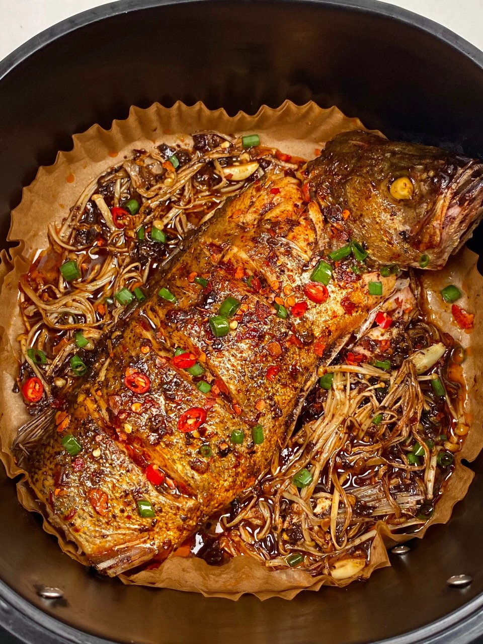 用空气炸锅做的烤鱼真的好香啊!