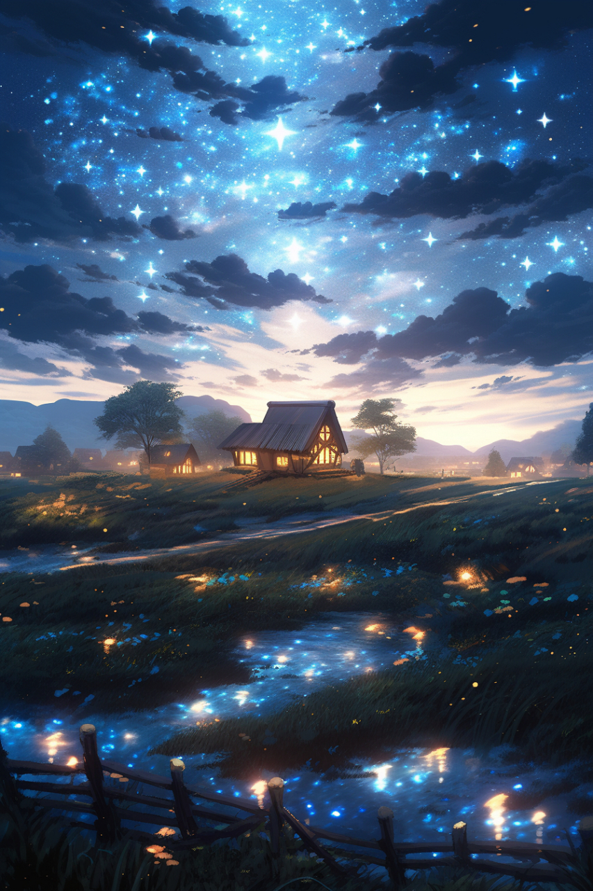 ai生画# #ai共创计划# #3d动漫# #唯美夜景# #治愈系风景