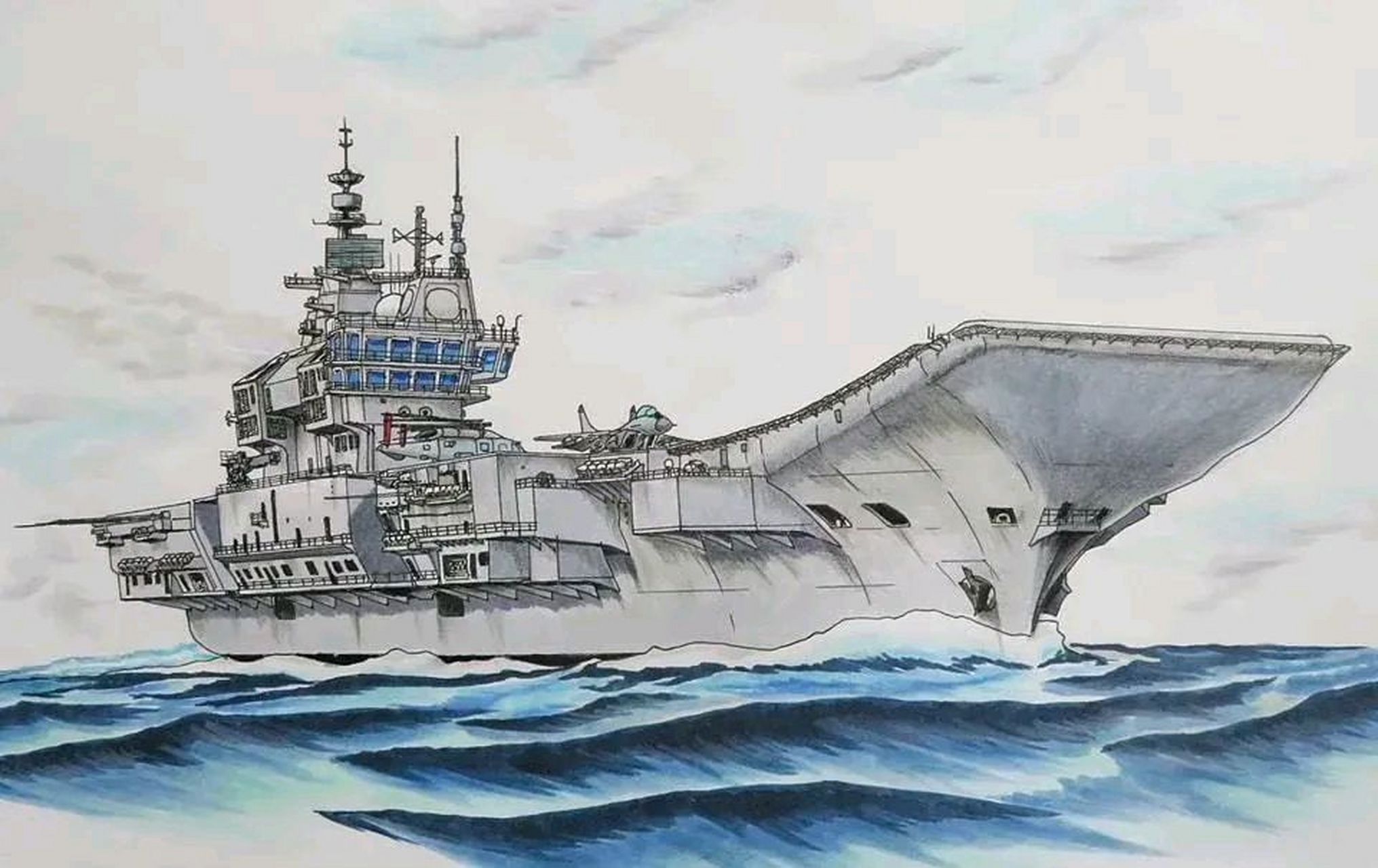 軍艦藝術畫,線條簡潔,色彩素淨,很舒服的感覺.