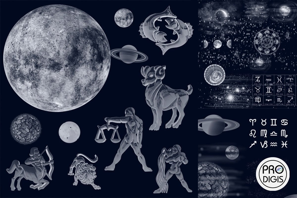 生肖星座太空月球ipad笔刷 Procreate Brushes Stamps Zodiac Moon