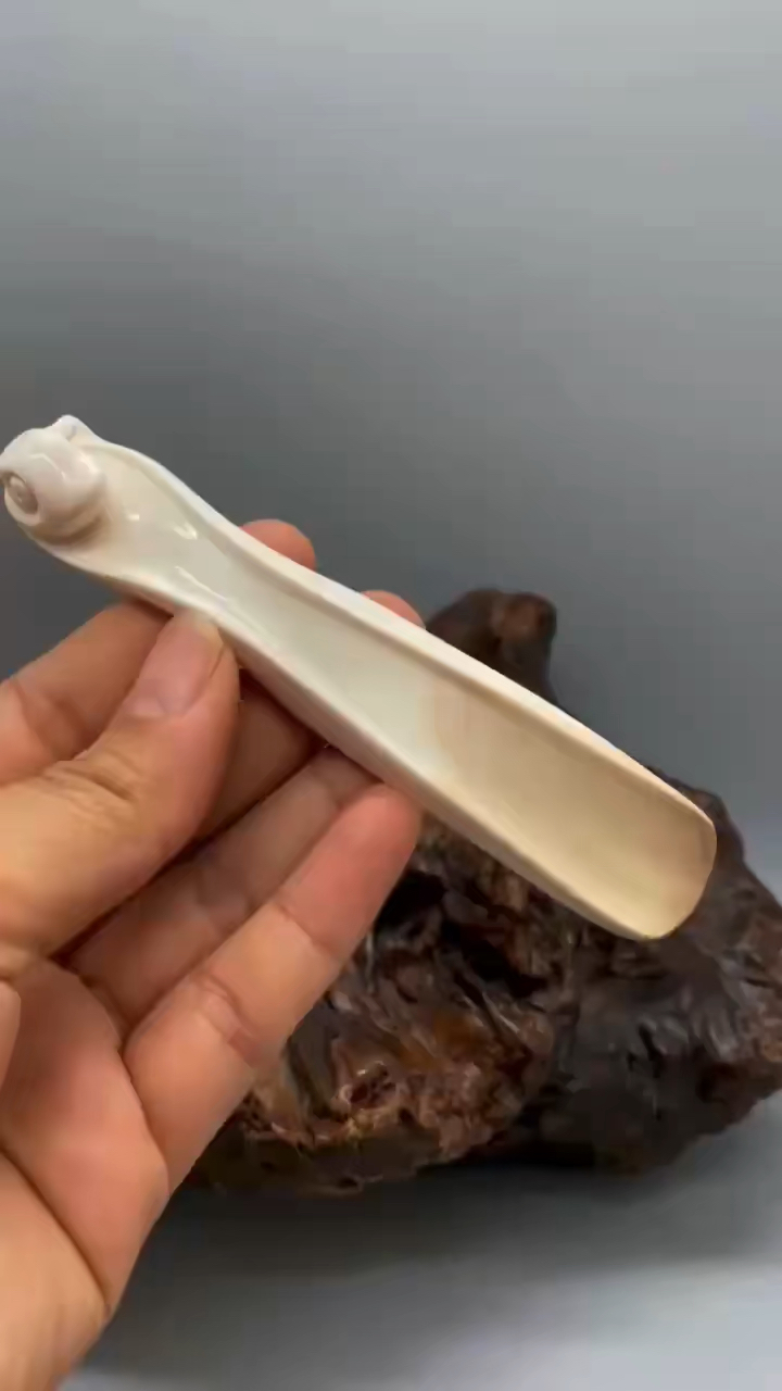 猛犸象牙如意茶则茶勺,结实耐用时尚美观,爱茶人士必备-度小视
