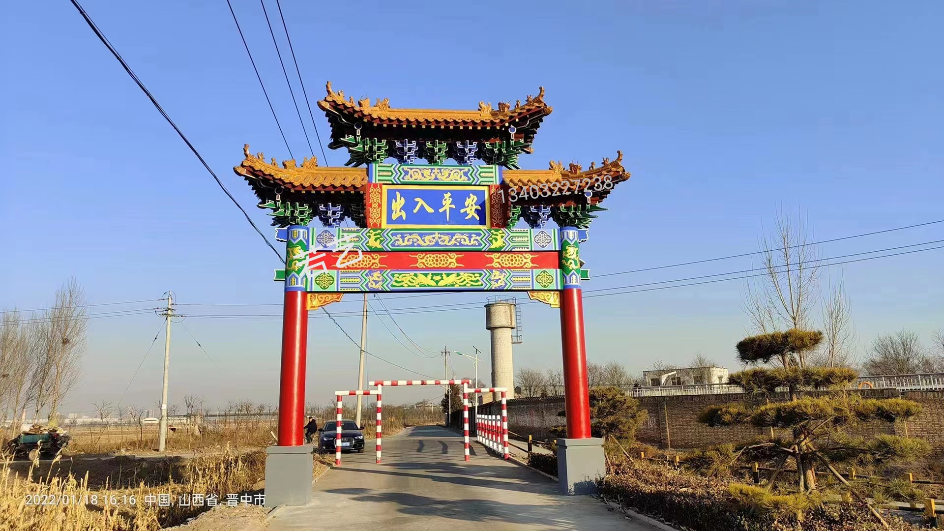 新农村仿古水泥牌楼,仿古牌坊设计制作样式