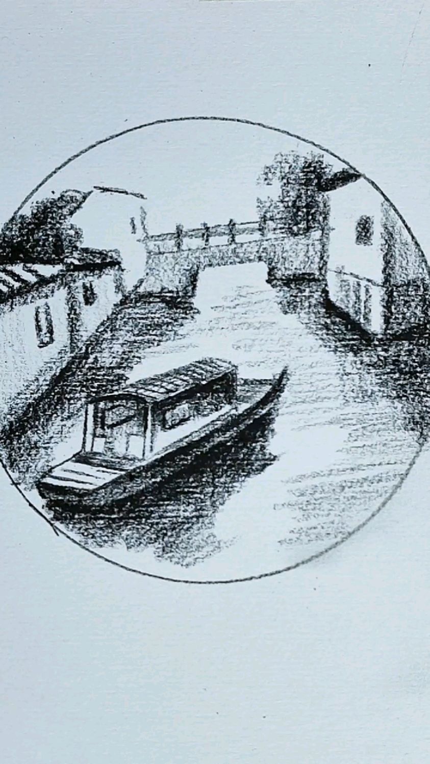 教你画超好看的古镇小船记得点赞收藏