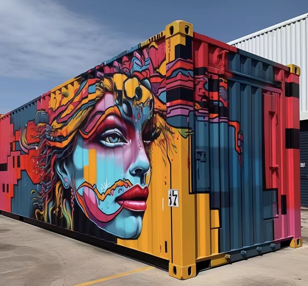 集装箱彩绘成为街区的一道风景线
