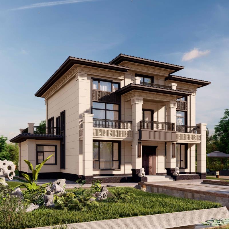 推荐一款三层中式别墅设计图纸