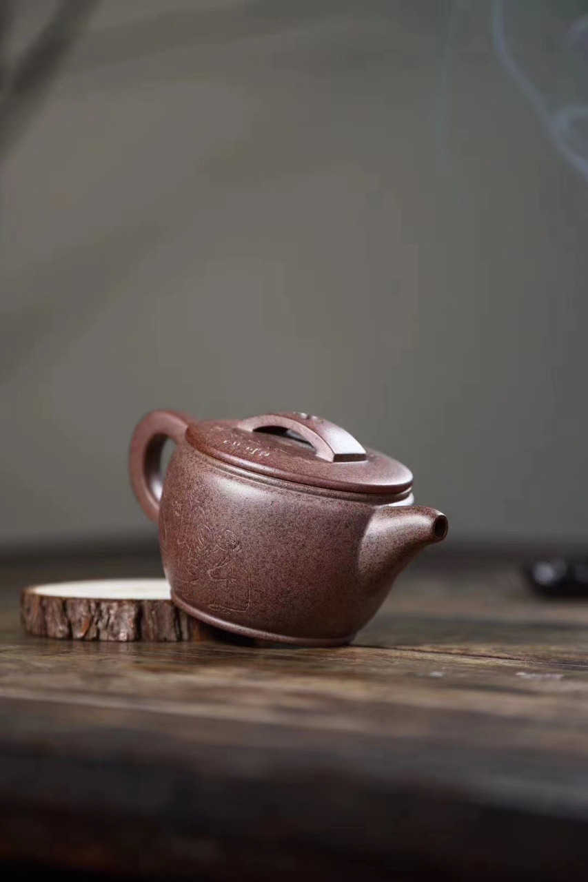 经典款97【 曼生汉瓦 】 窑变大师蒯良荣老师作品 原矿段泥  220cc