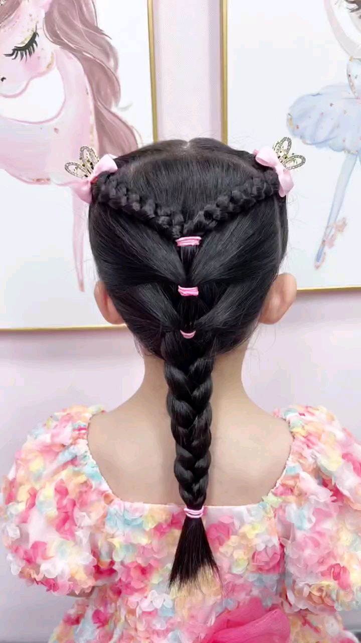 儿童编发:零难度气质俏皮低马尾,仔细看一遍就能给女儿扎的美美的