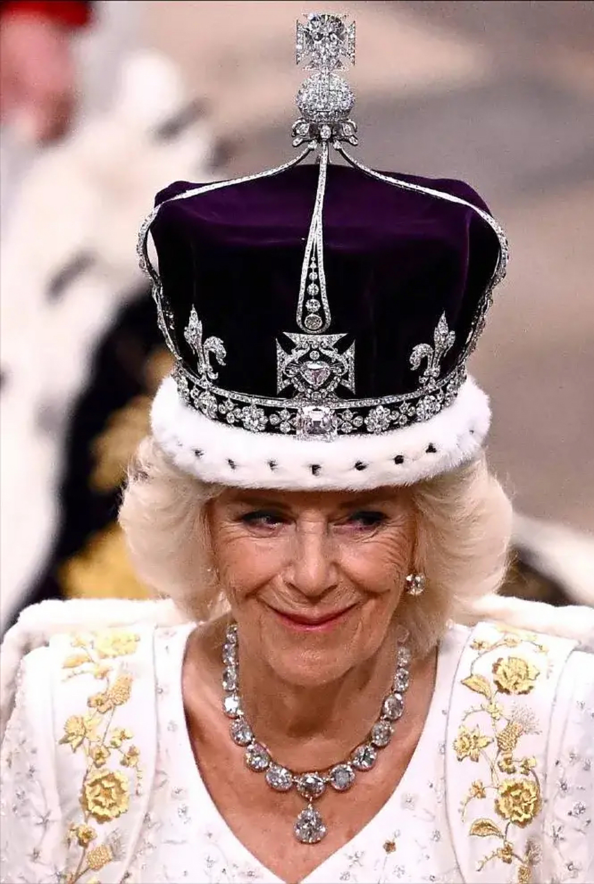 卡米拉戴王冠的模样看上去不伦不类,她的气质和王后之位不匹配,希望