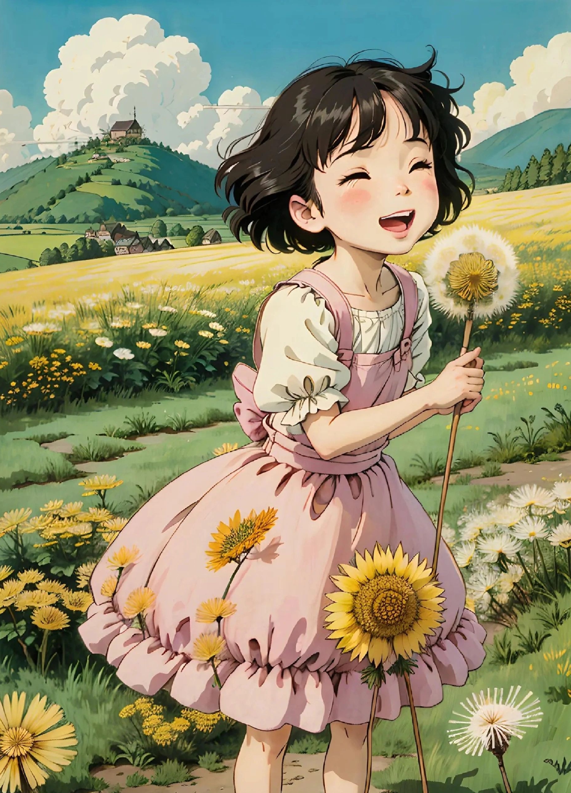 治愈系美图:蒲公英女孩