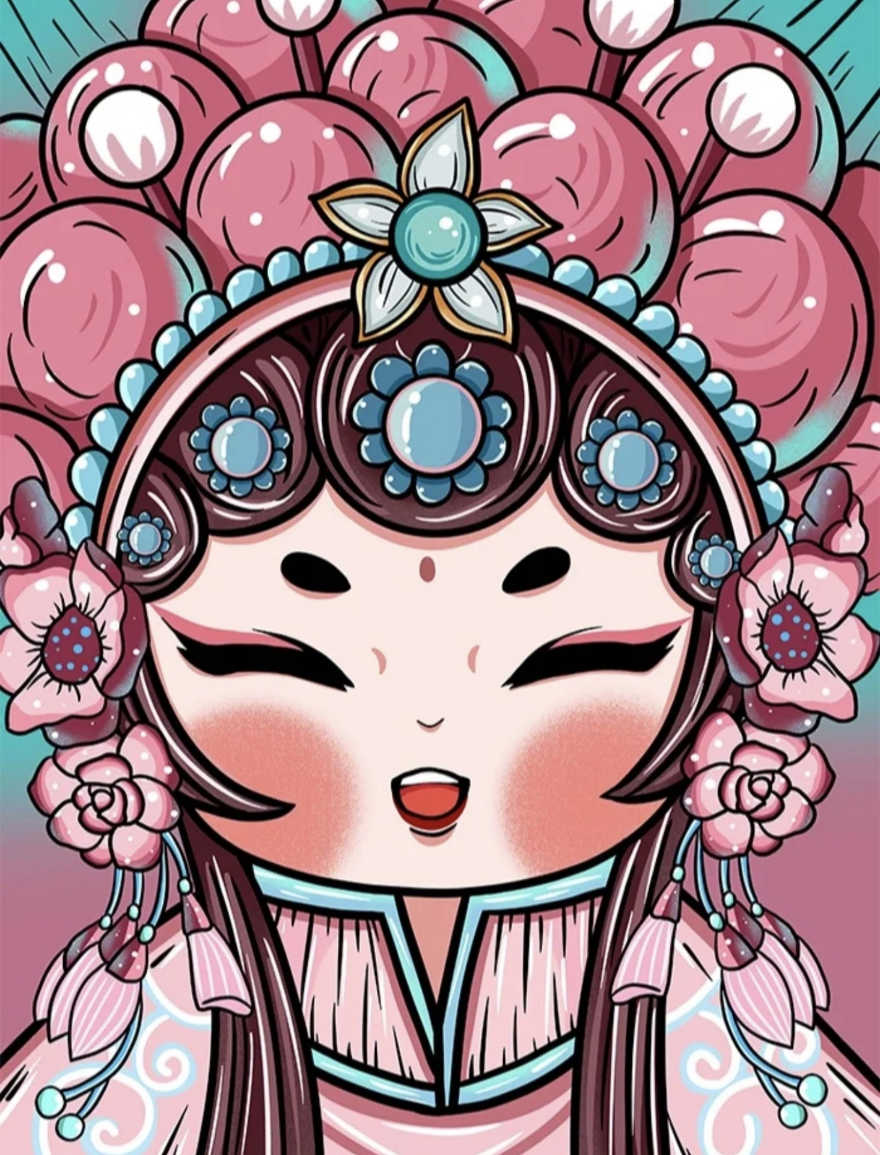 超可爱的戏曲人物插画!