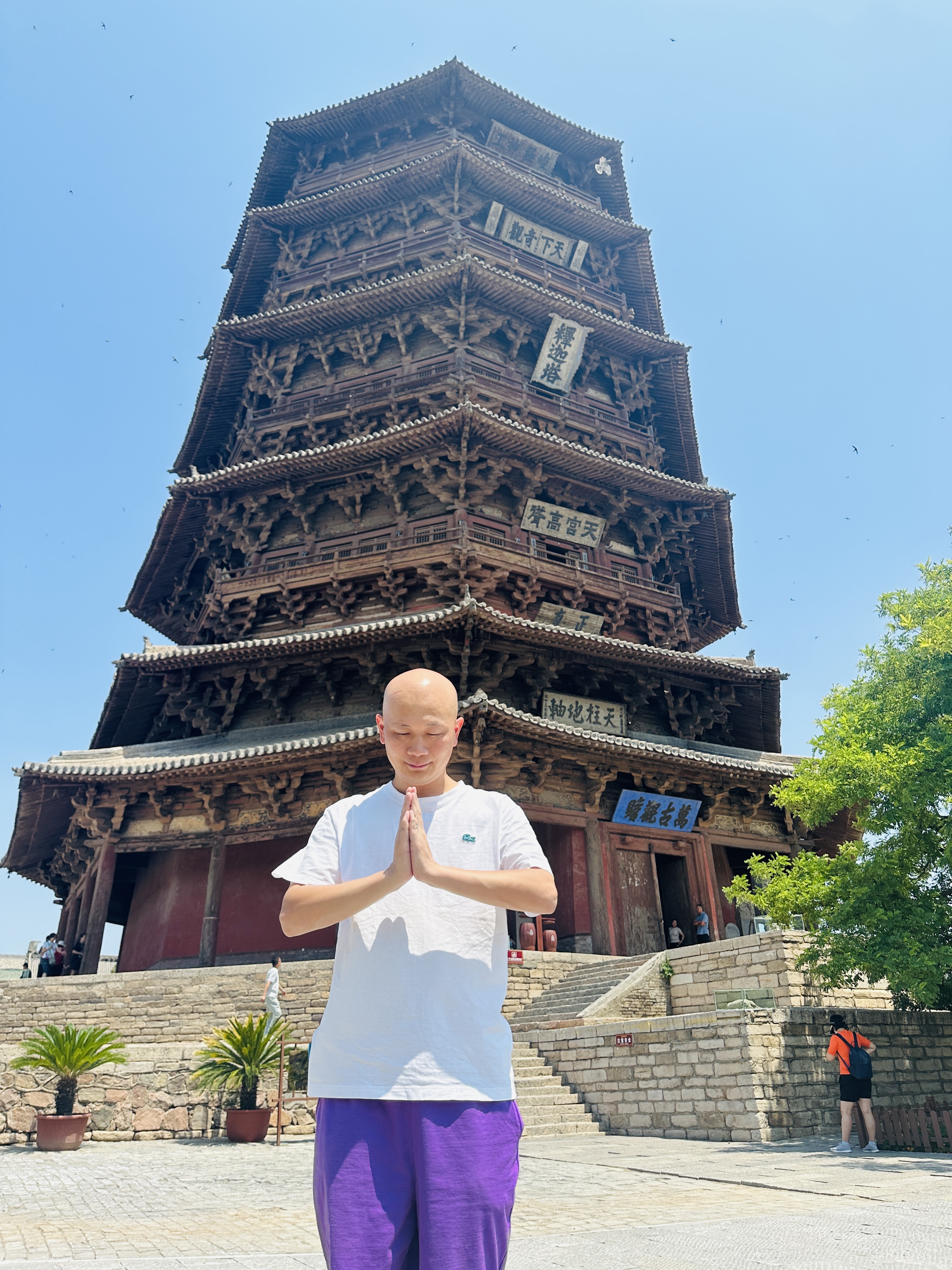 一家人游山西应县木塔,且看且珍惜