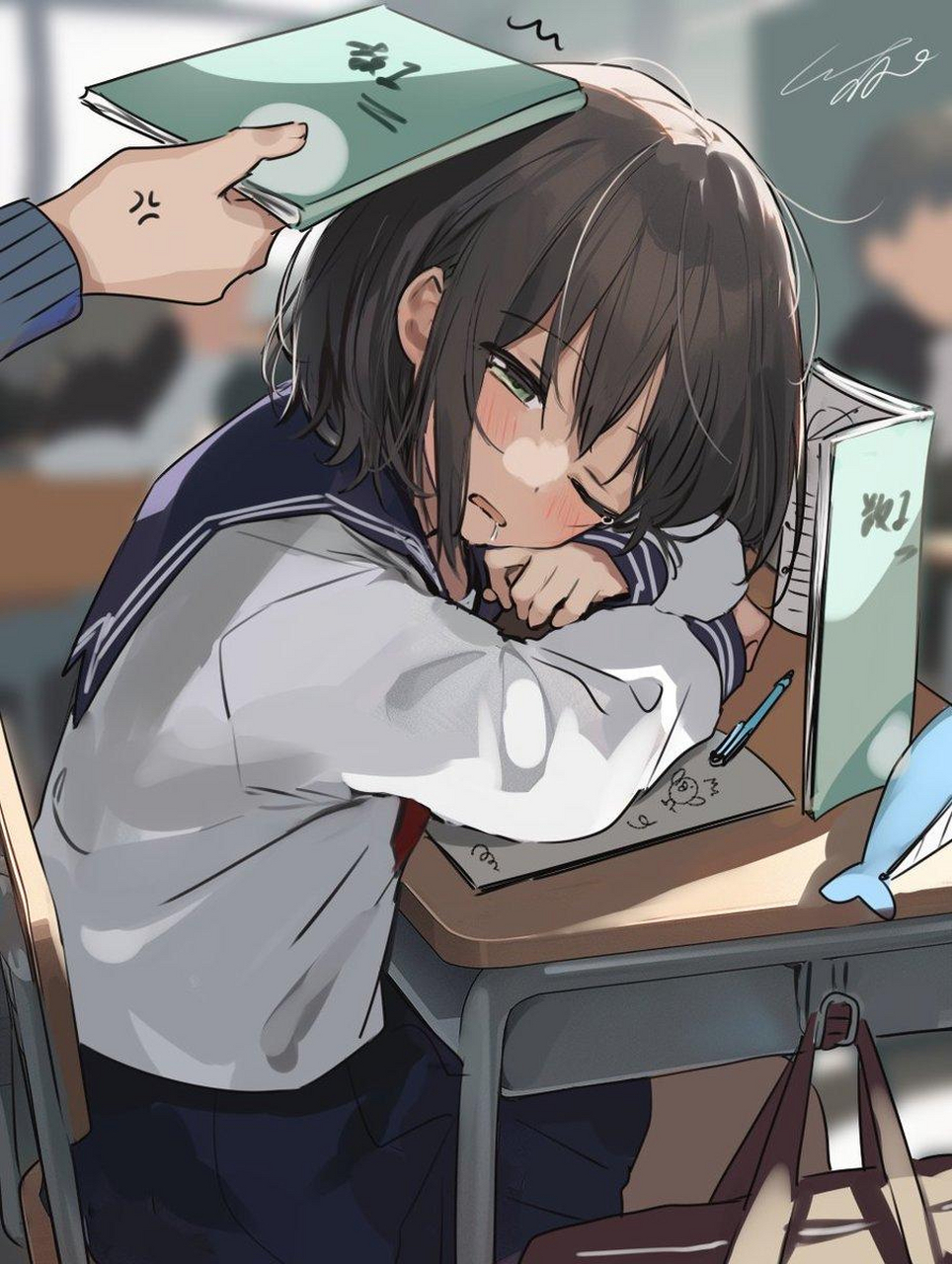 上课禁止打瞌睡哟,同学![nonono]#二次元