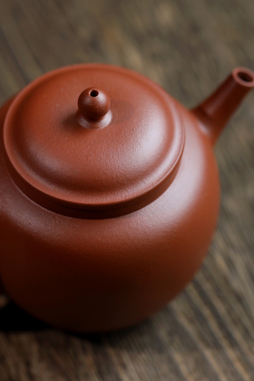 明式巨轮|优质赵庄朱泥|130cc|全手  实力派高启蒙作品,略带弧度的壶