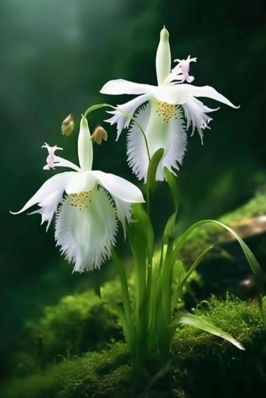 分享图片:自然界的奇花异草  图片依次为:独蒜兰,鸢尾,麝香百合和倒挂