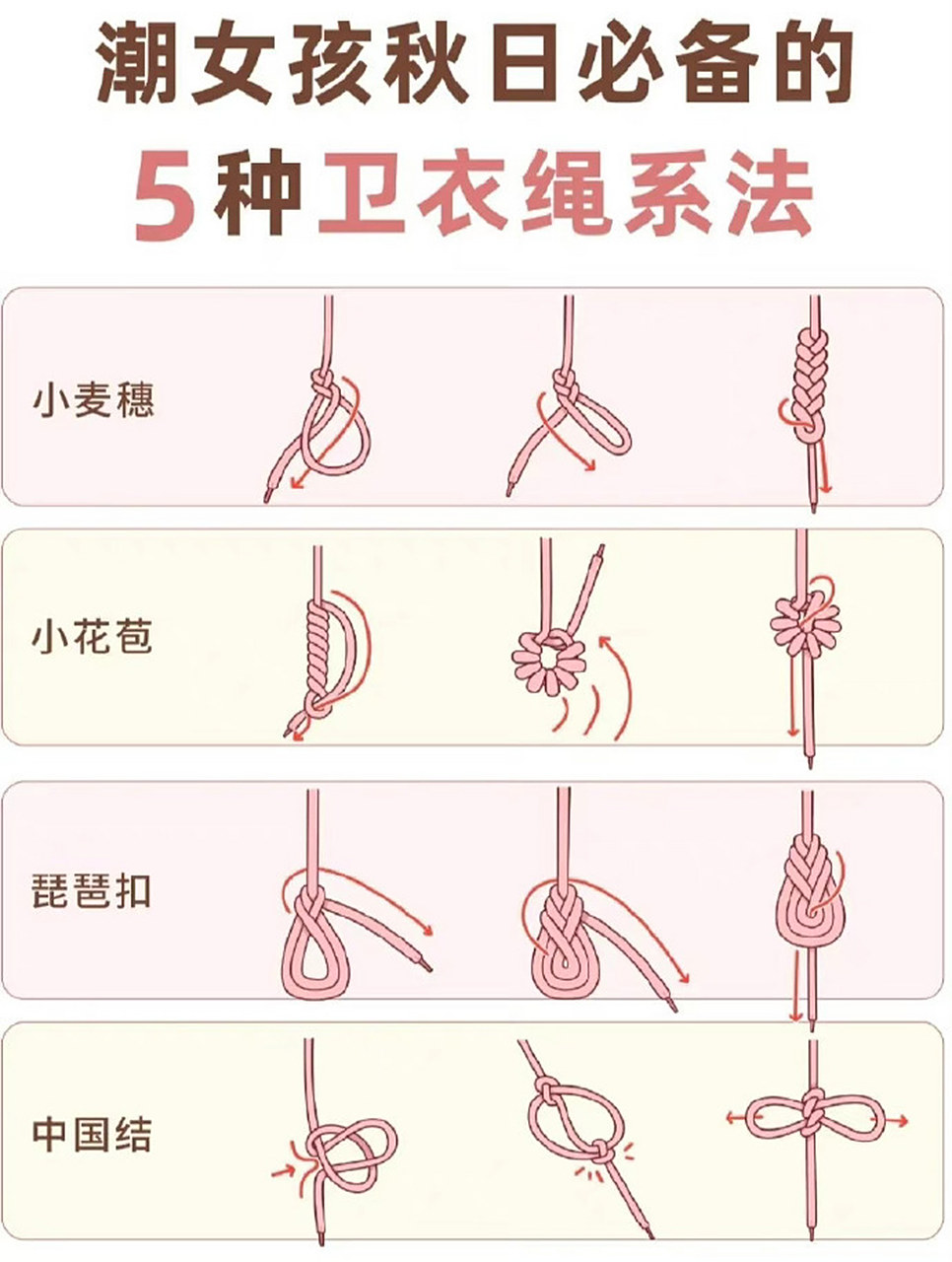 5种卫衣绳系法 6767 676767