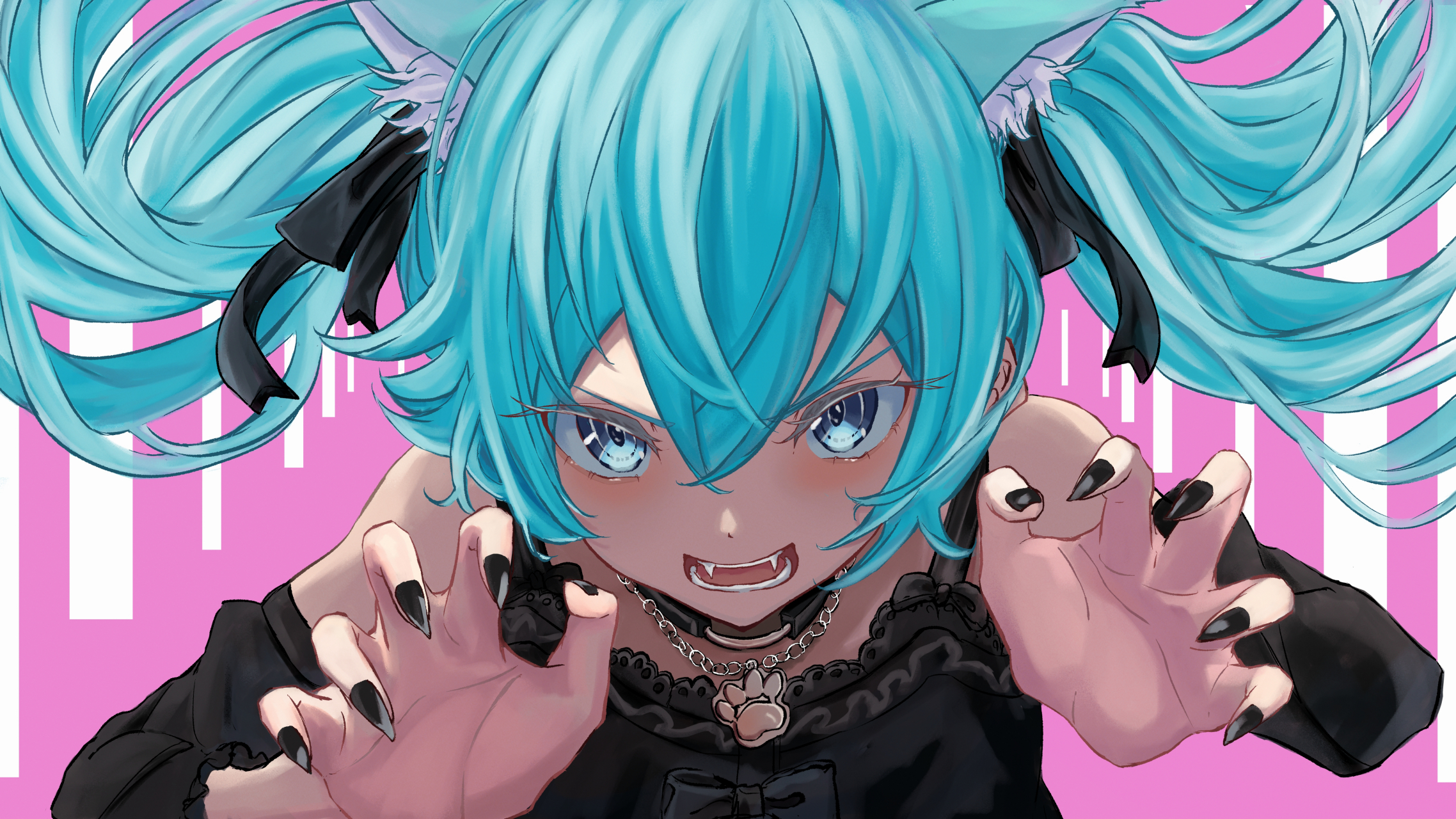 猫娘初音未来:喵～喵～ 画师:no_renor_en#百度秋冬打卡挑战赛# #我爱