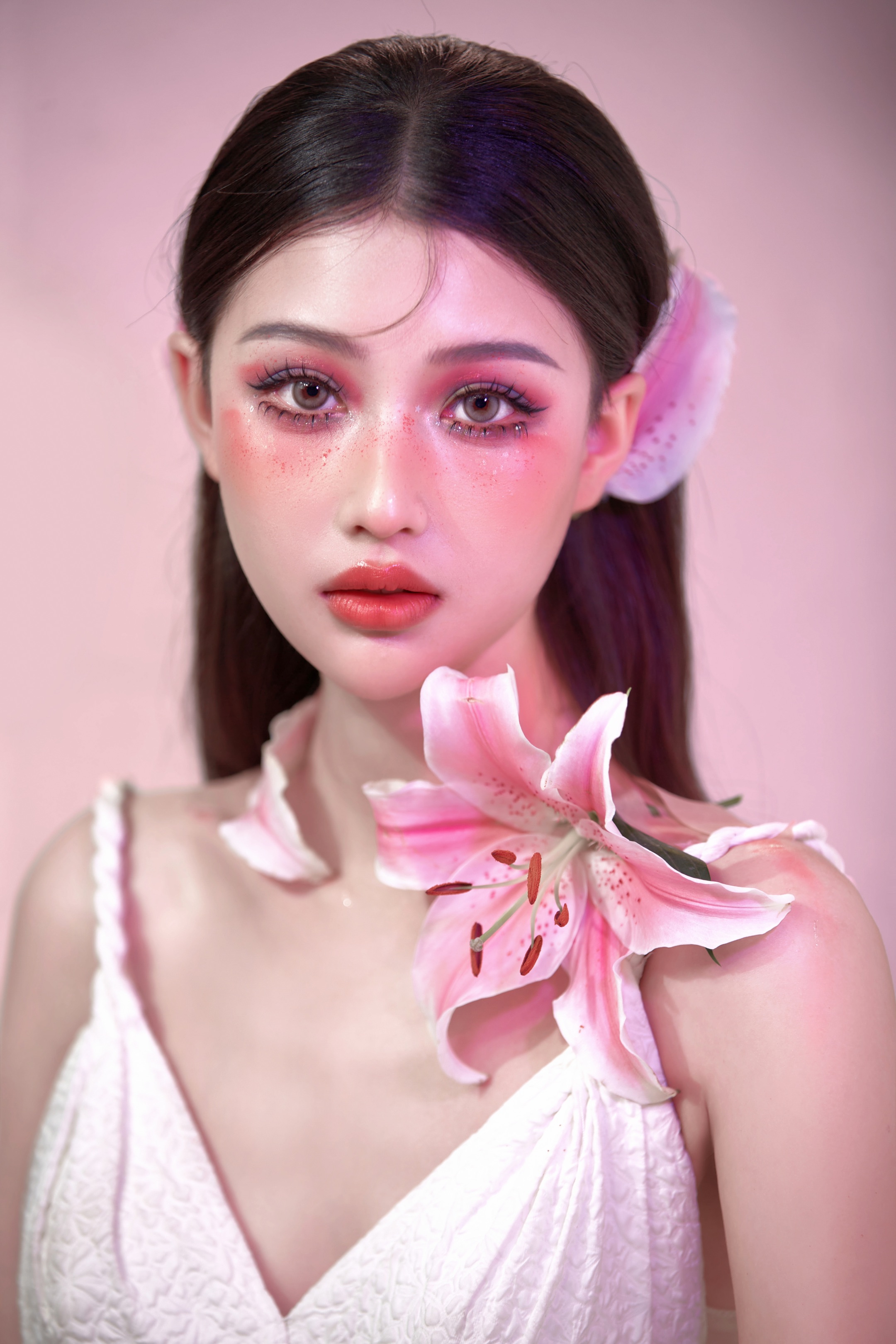 高级质感鲜花妆容,创意妆容,武汉学化妆