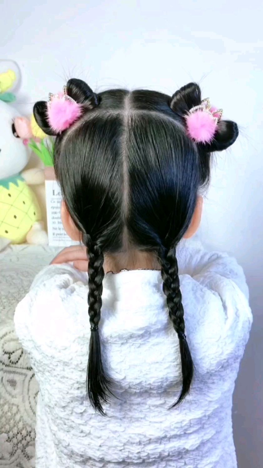 儿童编发:超级简单的甜美公主蝴蝶结发型,宝贝喜欢得不得了,安排-度小