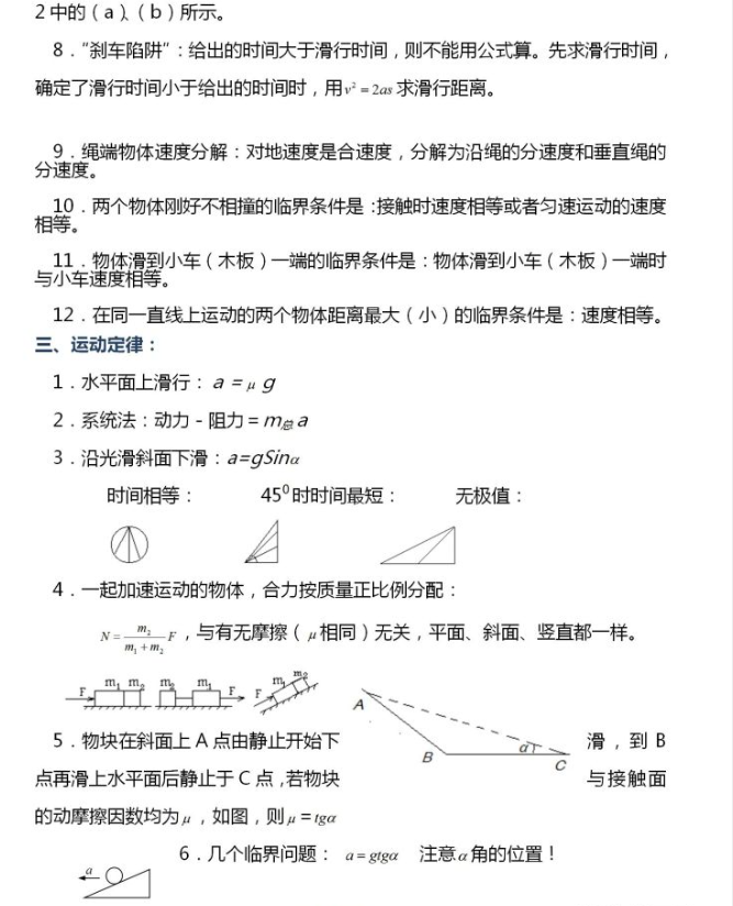 武汉高三复读机构分享高中物理二级结论集