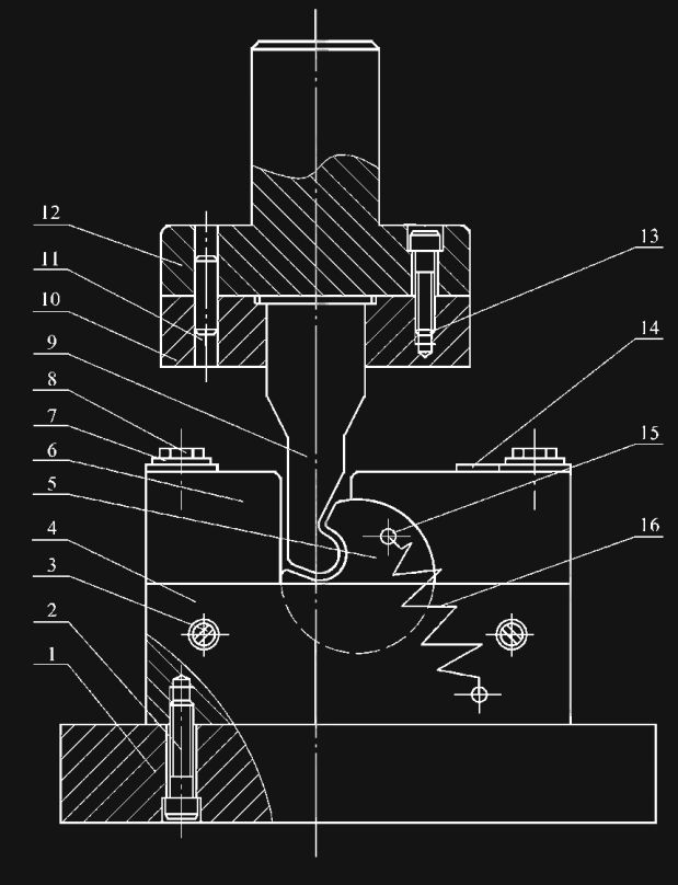 异形零件滚轴式弯曲模