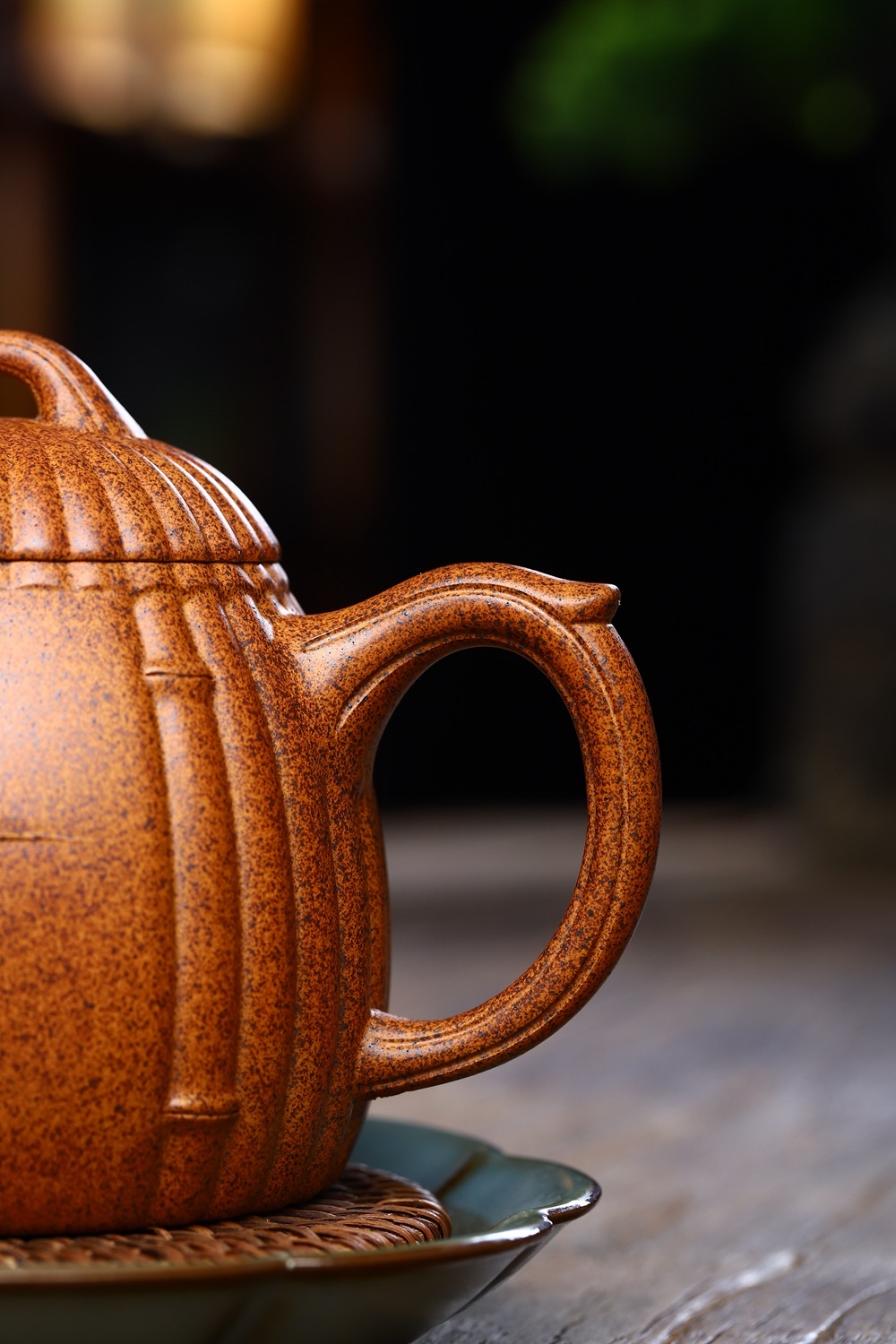 宜兴紫砂壶何其仙全手工筋纹秦权