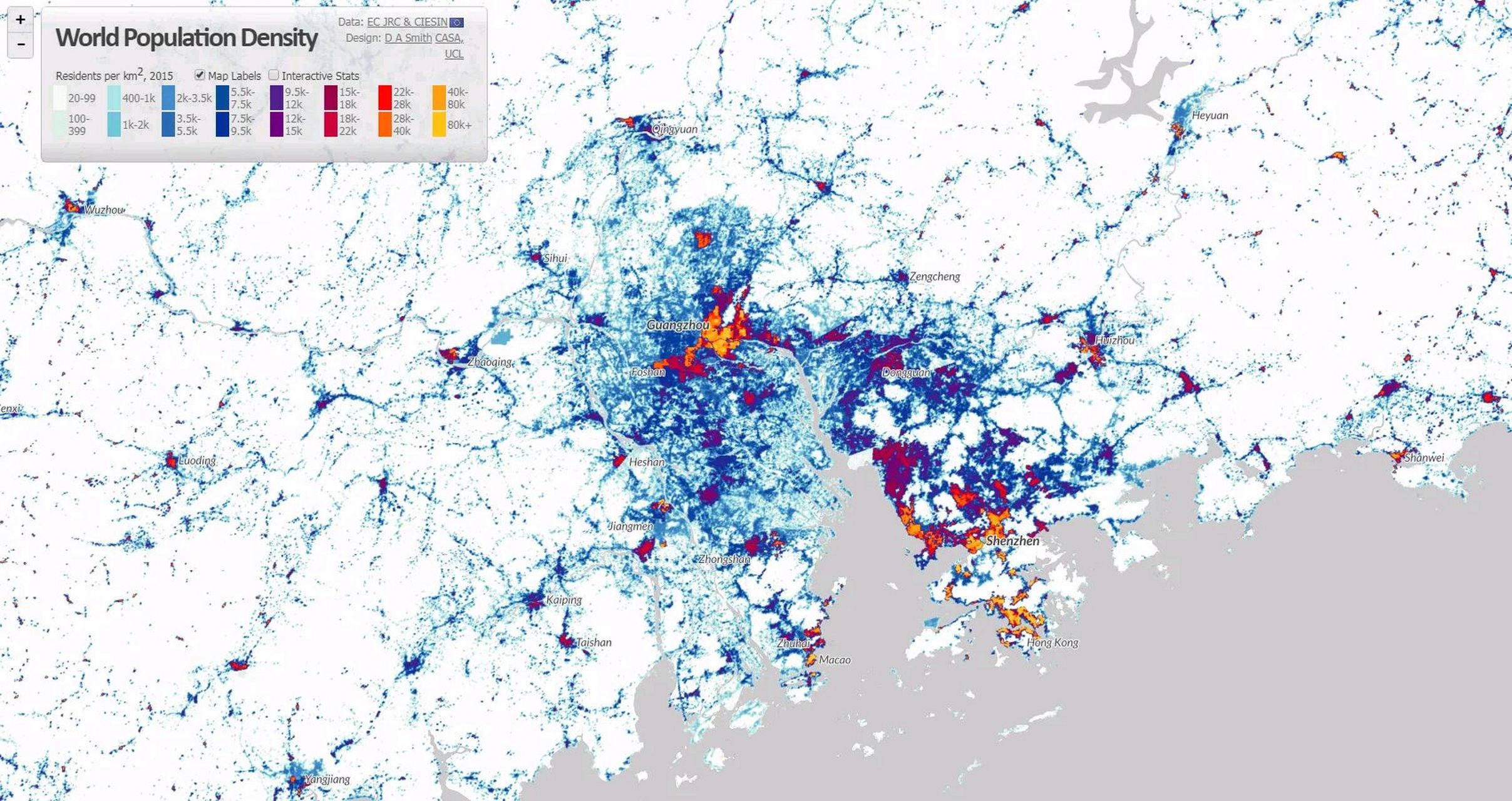 珠三角人口密度图片