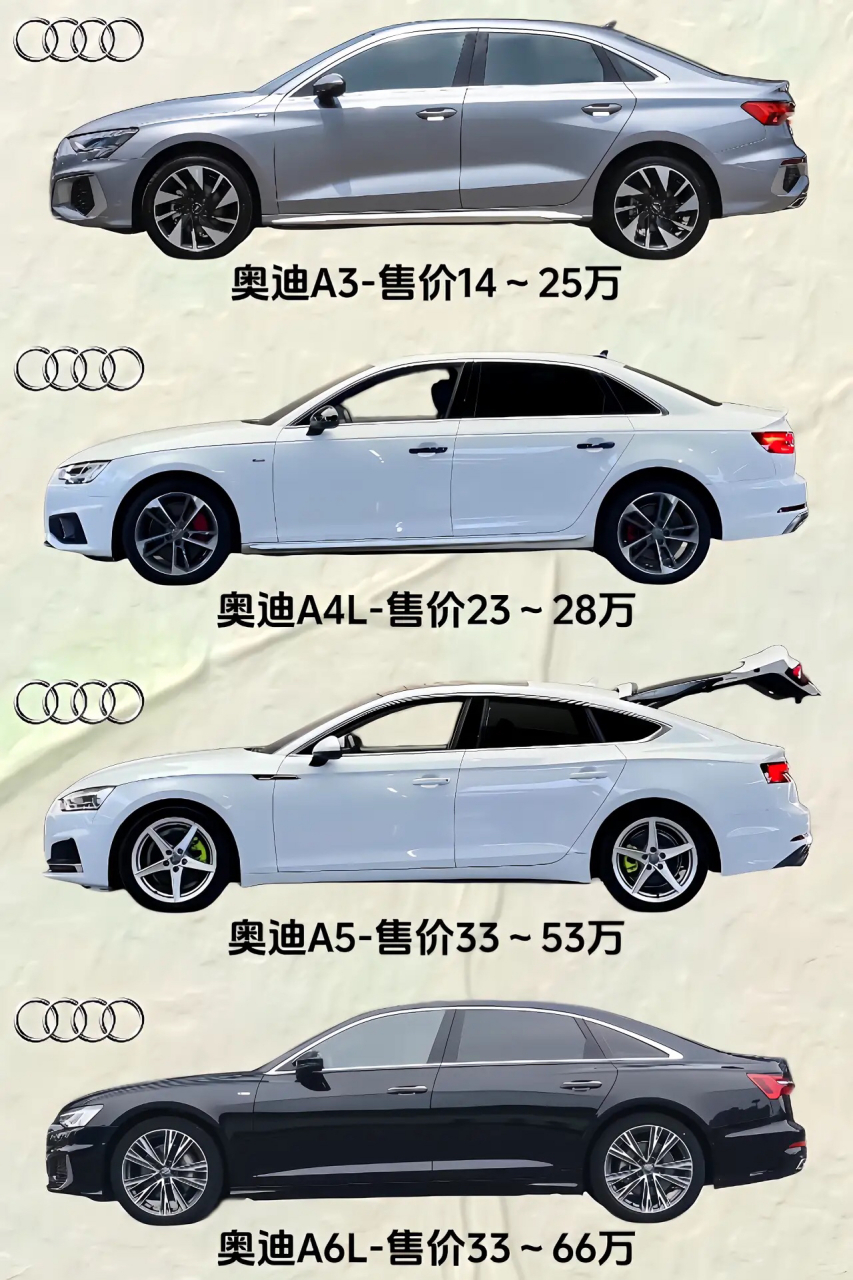 汇总奥迪系列,"愿世间美好与你环环相扣,尊贵的奥迪车主们!