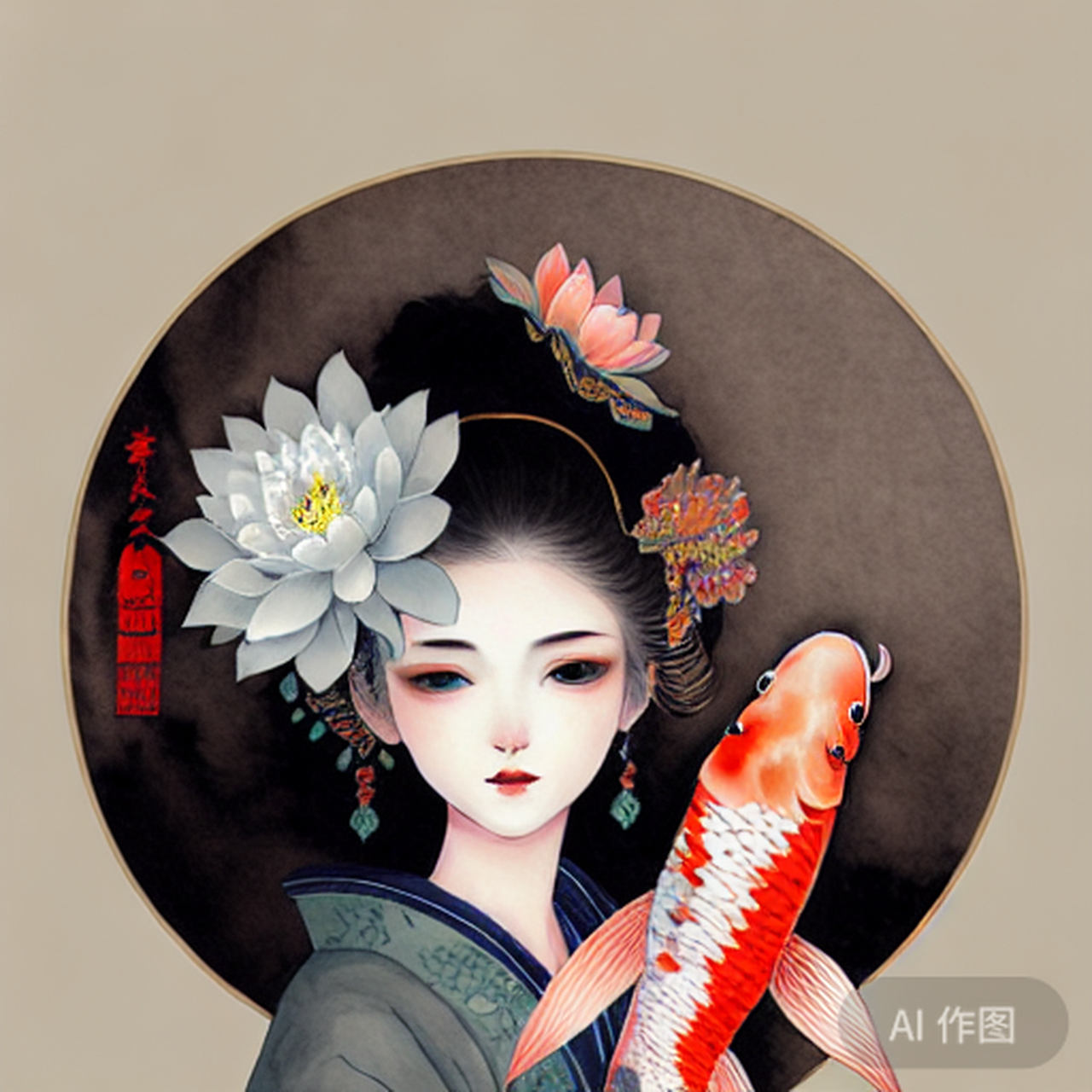 帮我画一张雪中悍刀行中的鱼幼薇,中国风,女性花魁,魅惑,怀抱白猫,骑