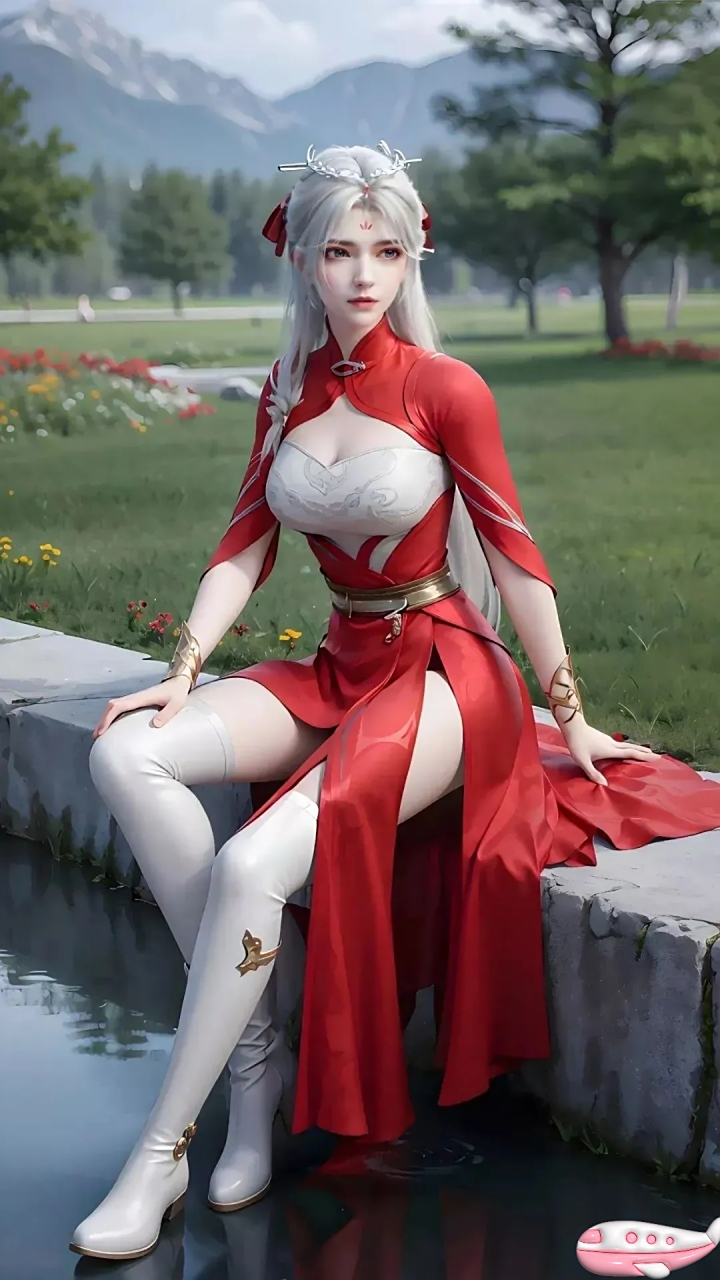 美图欣赏#红衣银发