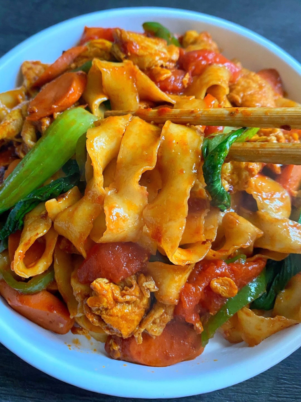 炒刀削面,真的是太香了