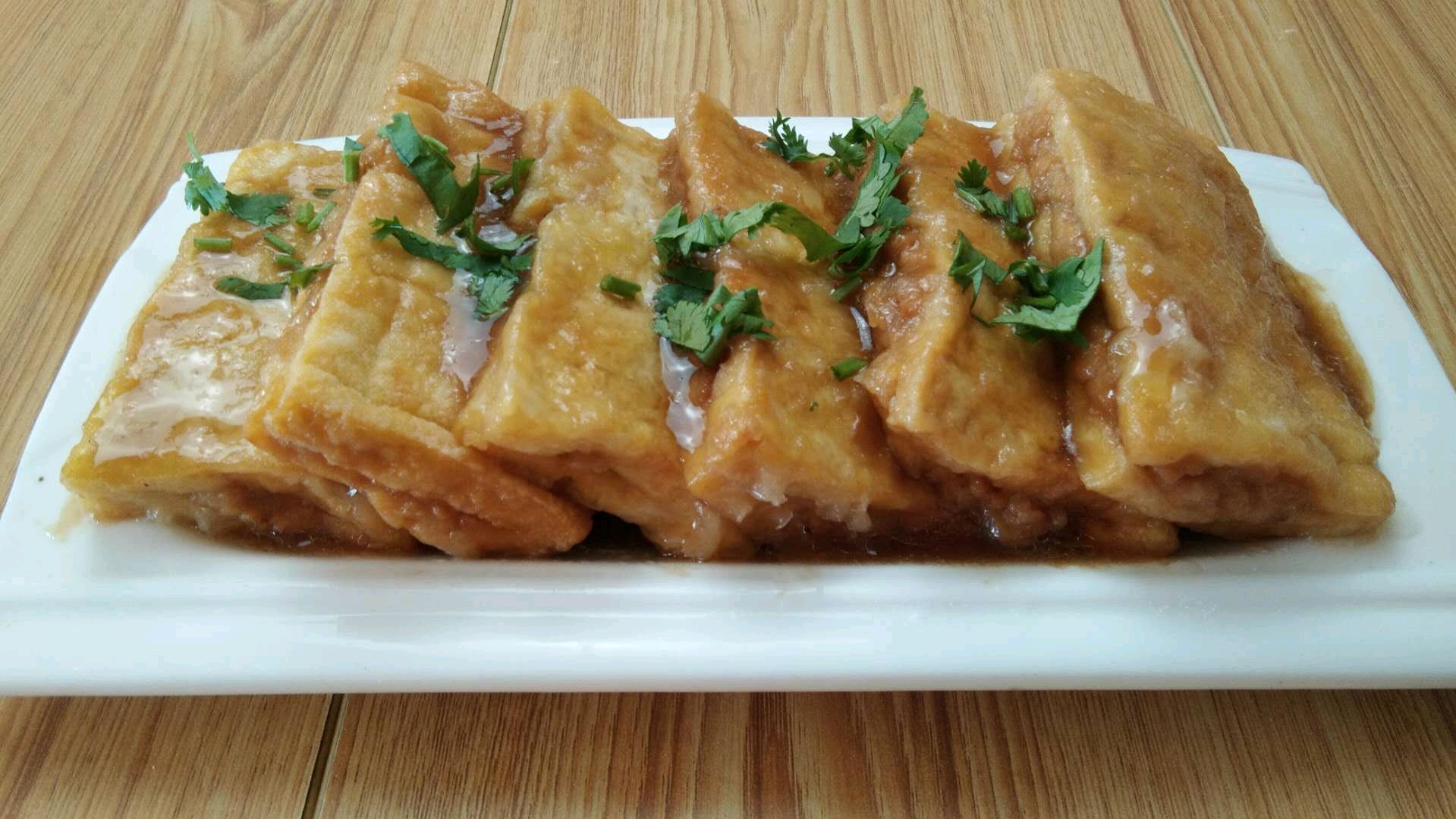 红烧豆腐夹,1块豆腐1块鸡肉,1周吃3次都吃不够