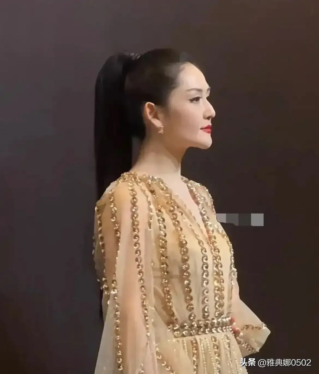 谢娜就坐在前面,感觉她整下巴了,侧面看太明显了,本人素颜挺老的