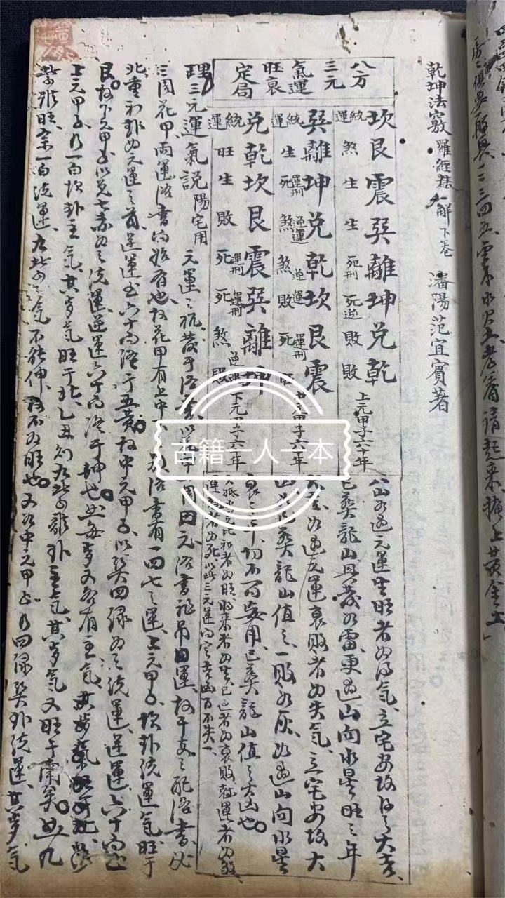 无极子授蒋大鸿挨星图