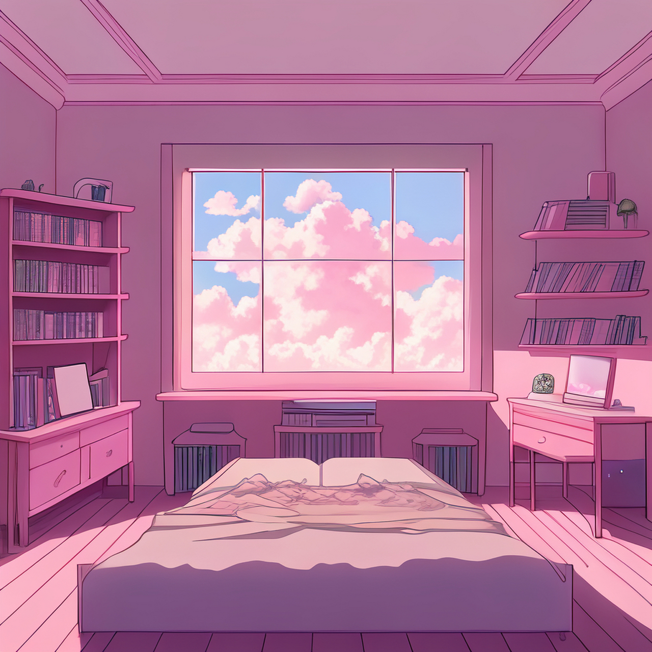 用ai画的房间,好喜欢这样的房间啊!  #百度ai绘图黑科技