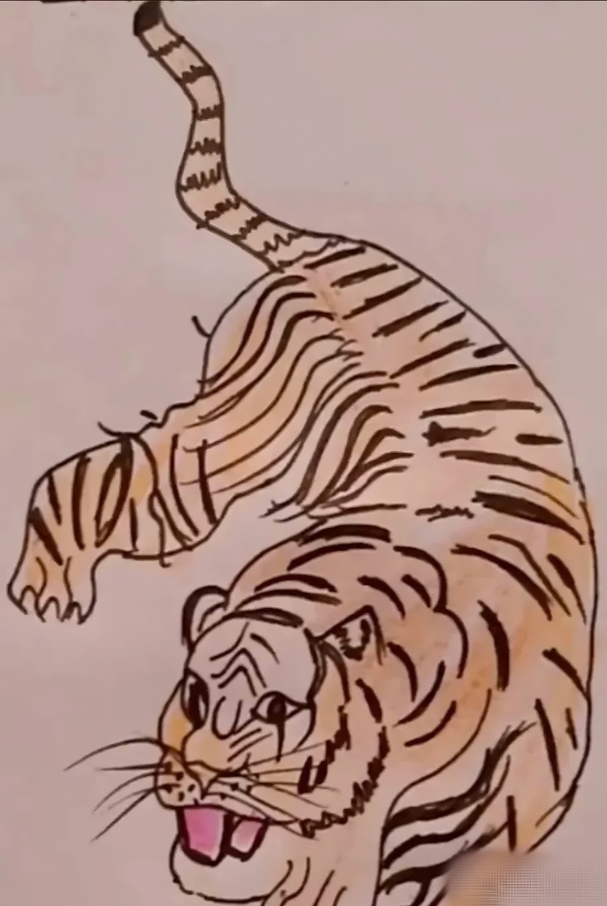 考眼力时刻: 图中乍看是一只大老虎, 据说还藏着3张人脸!