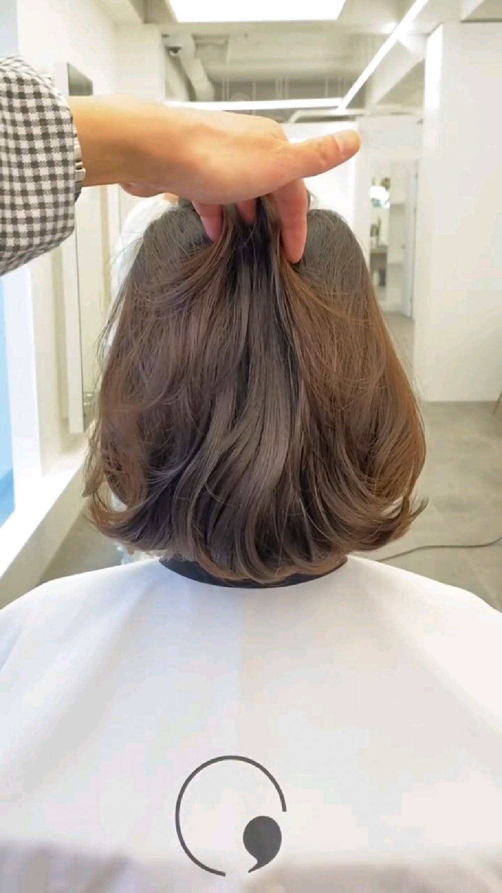 蓬松离子烫抛光与发尾c卷同步进行太好看了