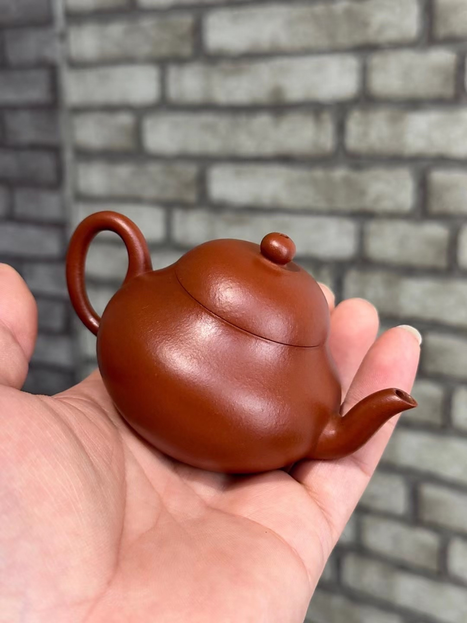 梨型壶, 实力派陶手许跃峰作品 原矿小煤窑朱泥,全手工制,容量100cc,7