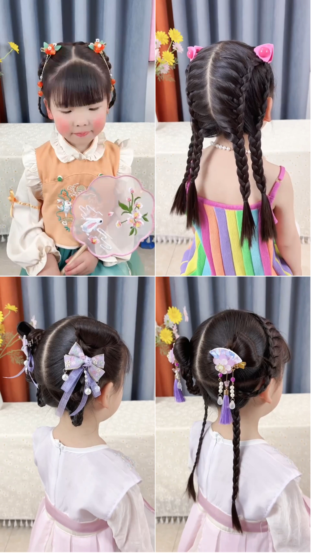 儿童汉服发型简单教程图片