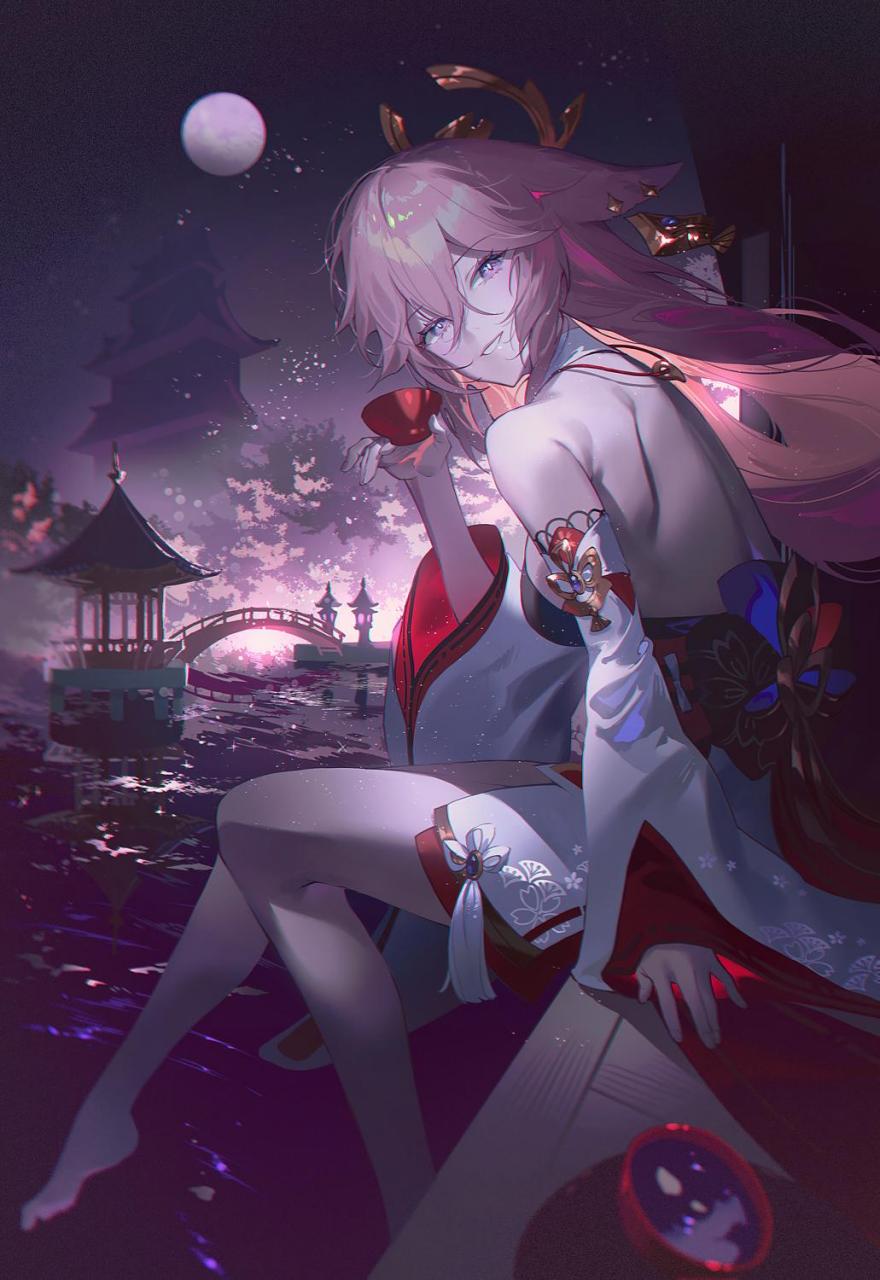 【  八重神子  】 #原神# #二次元# #插画#  画师 :   ファジョボレ