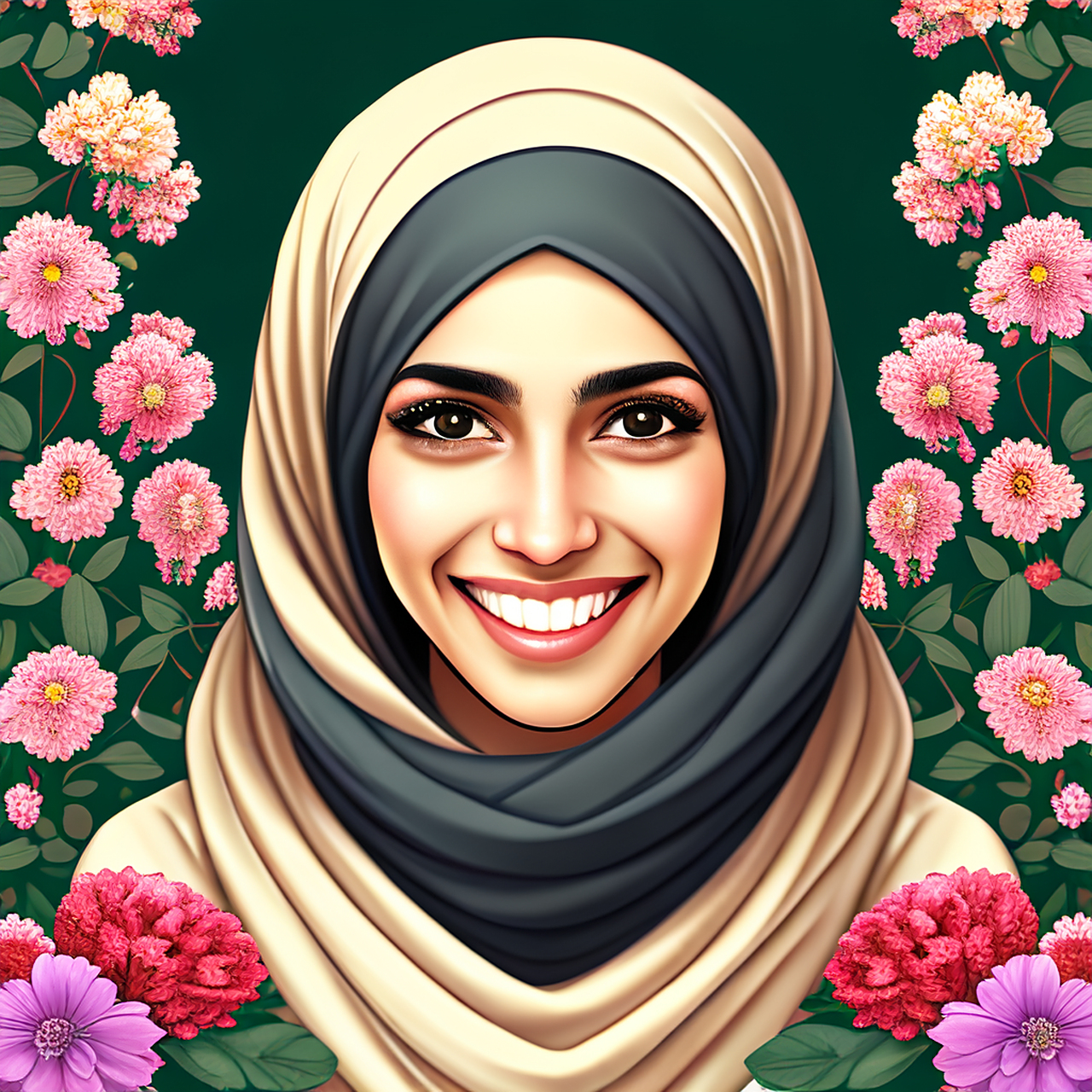 请涂鸦一格画的西域女子,笑靥如花.