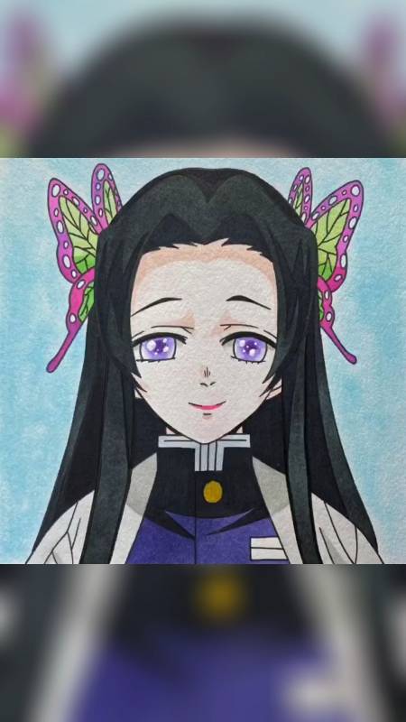 手绘动漫鬼灭之刃,蝴蝶香奈惠