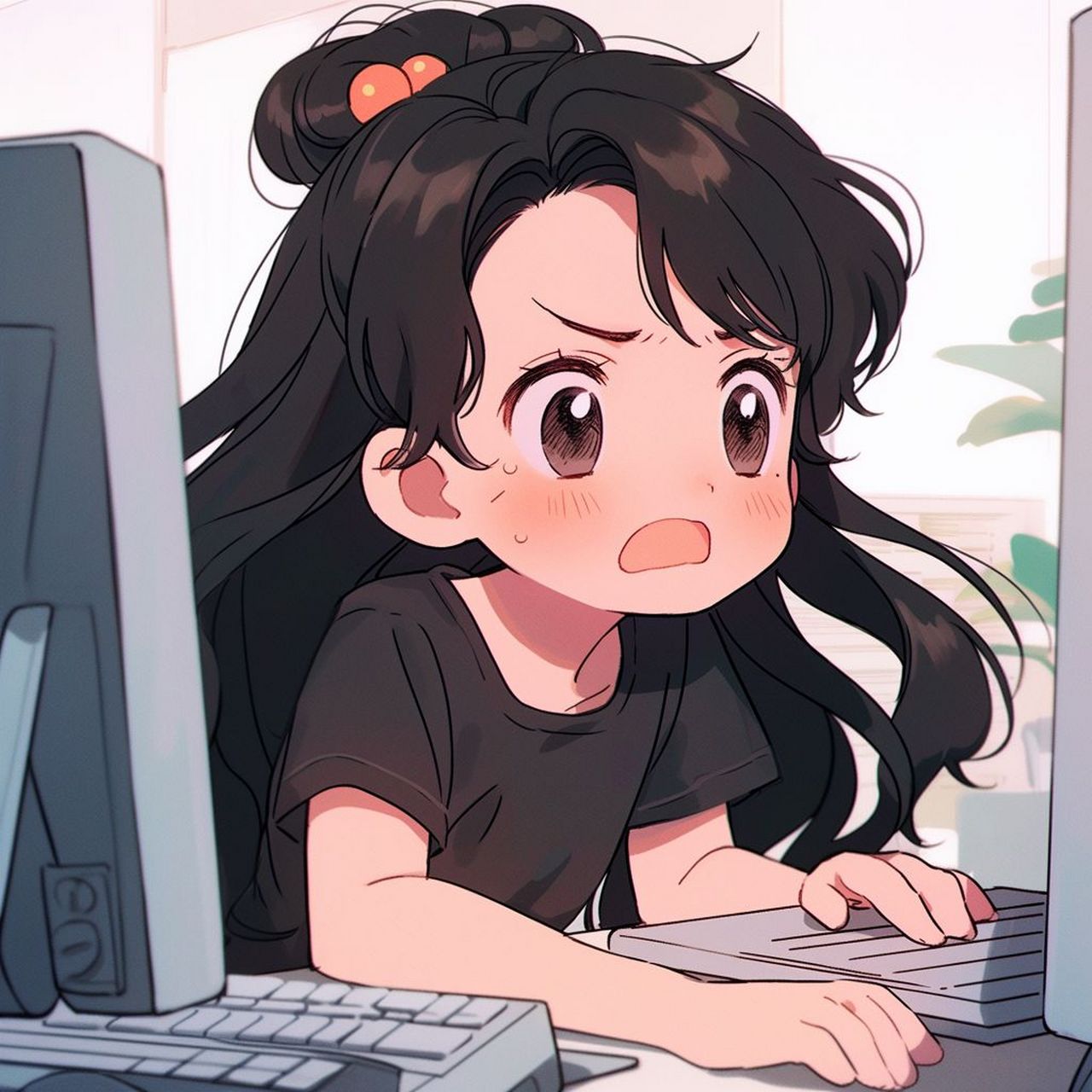 疯狂加班的女生打工人专属头像