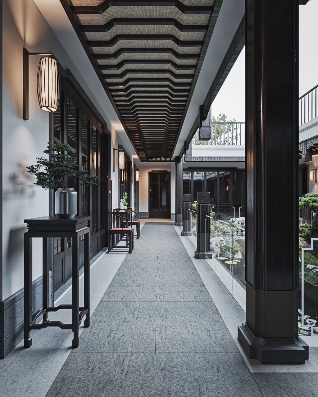 中式走廊 | 传统风格越看越端庄大气,这才是中国人的风格!