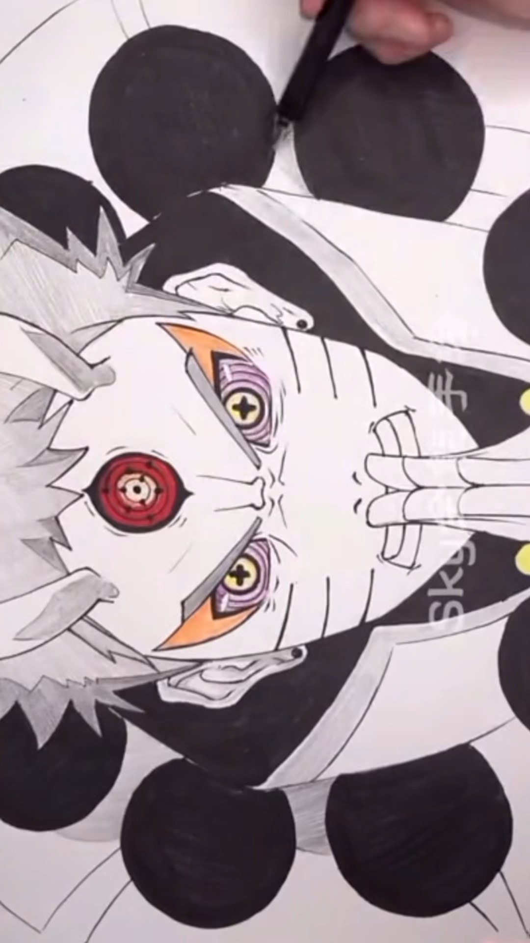 手绘火影忍者动漫人物大筒木漩涡鸣人过程设计