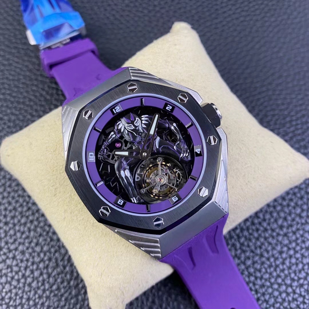 爱彼 ap黑豹皇家橡树概念系列"black 黑豹"陀飞轮lin134218腕表