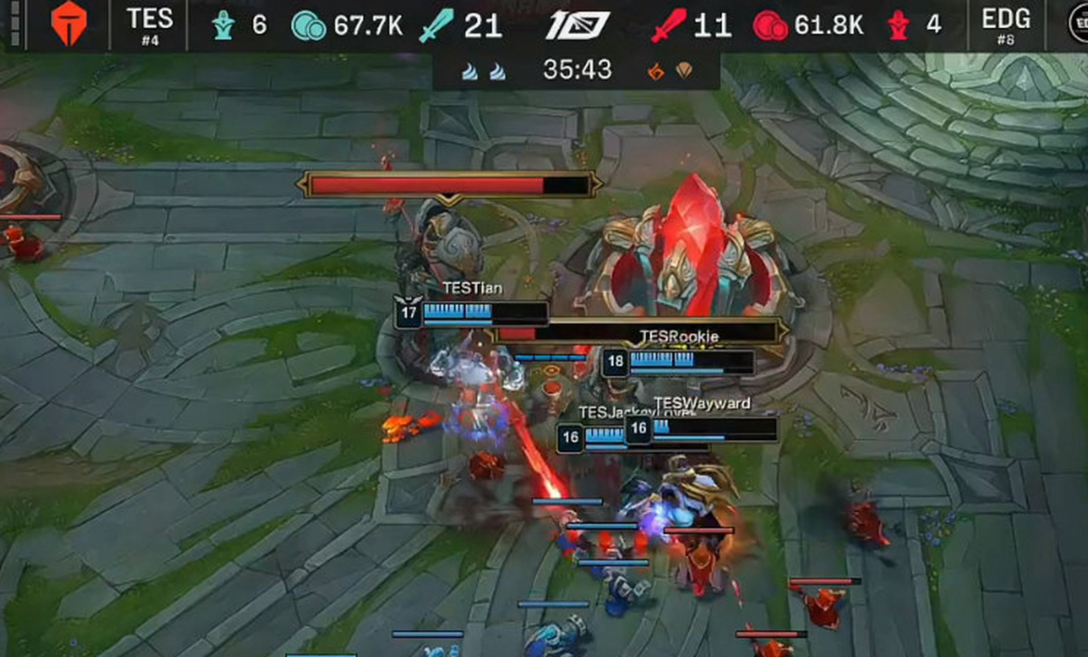 edg迎战强敌tes# rookie冠军皮肤妖姬真的猛!