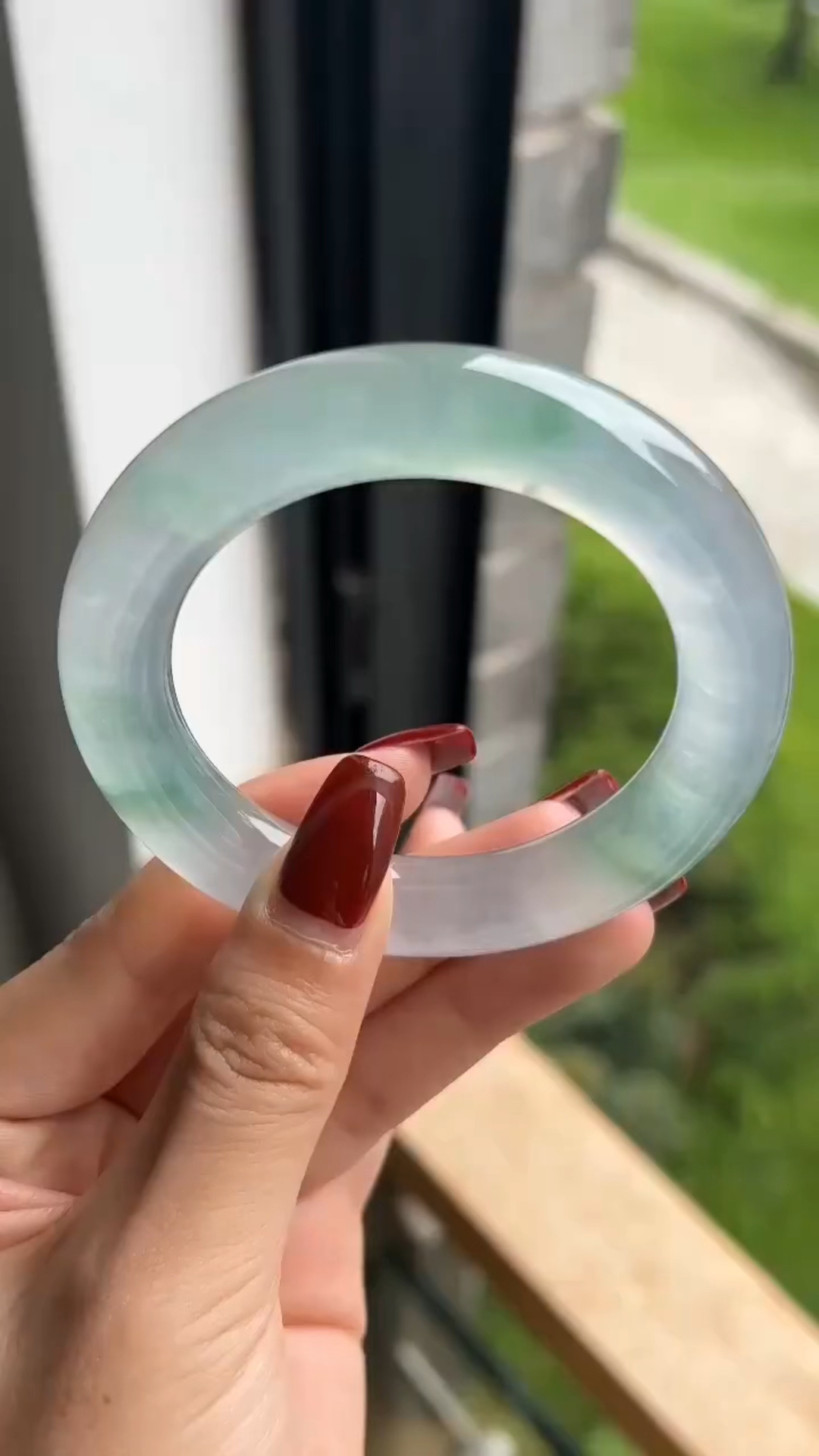 粉丝定做的冰玻种翡翠手镯分享!