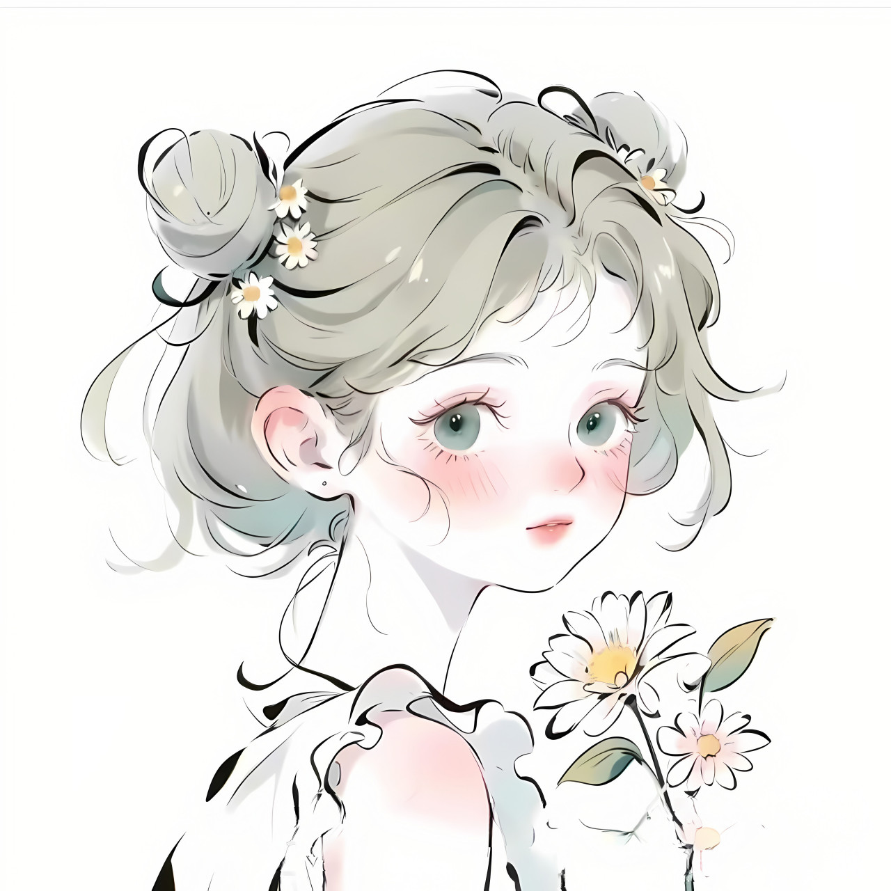 水墨风清新少女 #二次元# #ai绘画# #ai共创计划