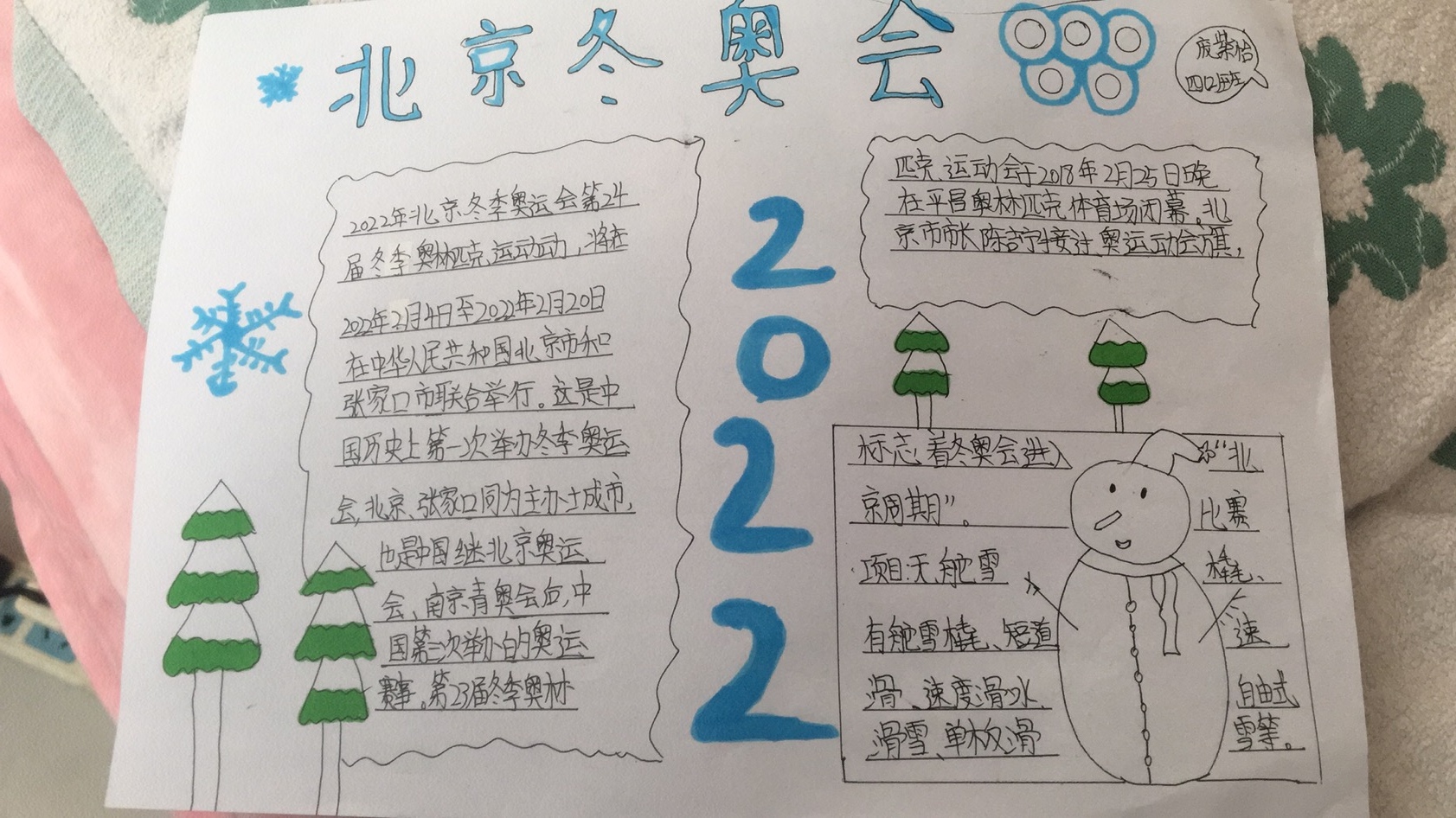 迎冬奥手抄报