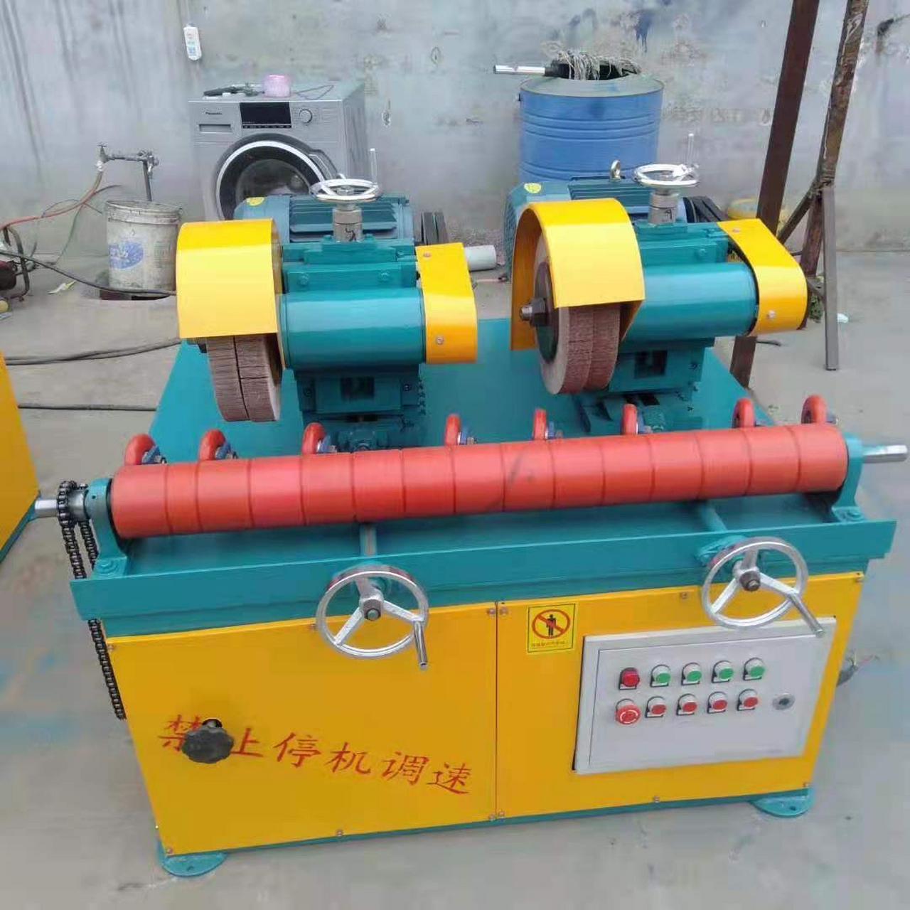 两组外圆镜面抛光机外圆轴抛光除锈机械无心外圆磨床镜面外圆打磨 #外